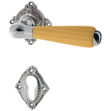 Gründerzeit Wohnungstürbeschlag aus Messing - elegantes Design - silber