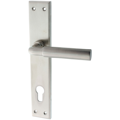Türbeschlag aus Messing Bauhaus Stil rechteckige Form silber matt