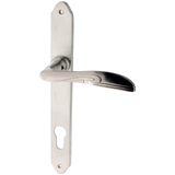 Alpenländischer Türbeschlag aus Messing - elegantes Design - silber