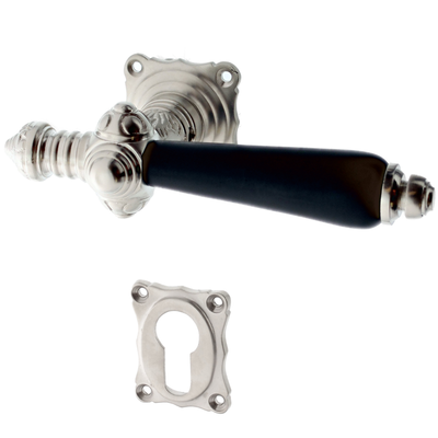 Messing Türbeschlag vernickelt, matt gebürstet ergonomische Form silber