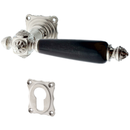 Wohnungstürbeschlag aus Messing - Jugendstil - ergonomische Form | silber