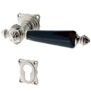 Türbeschlag aus Messing, Jugendstil - rechteckige Form | silber