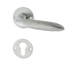 Messing Türbeschlag vernickelt, matt gebürstet elegantes Design silber