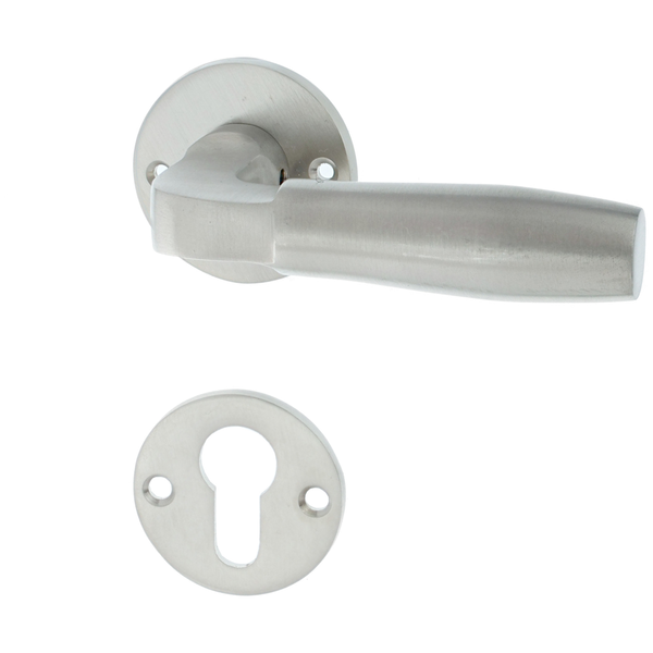 Türbeschlag aus Messing, Bauhaus Stil - markante Form | silber