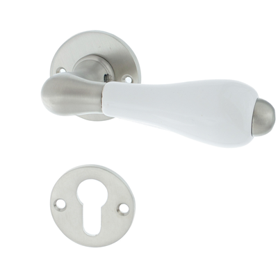 Türbeschlag aus Messing, Bauhaus Stil - runde Form | silber
