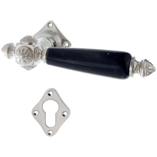 Türbeschlag aus Messing, Jugendstil - quadratische Form | silber