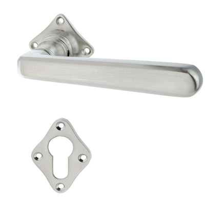 Türbeschlag aus Messing Jugendstil schlanke Form silber matt