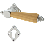 Messing Türbeschlag vernickelt, matt gebürstet ergonomische Form silber