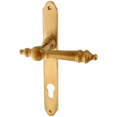 Wohnungstürbeschlag aus Messing kugelförmiger Griffkopf matt gold