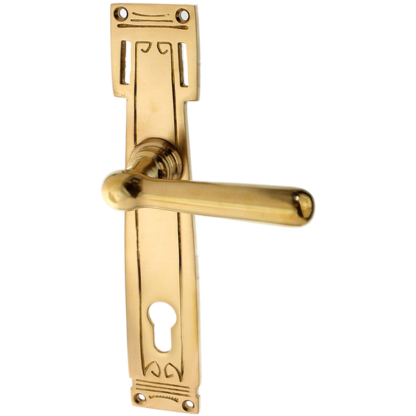 Wohnungstürgarnitur Schulzensee in Messing, patiniert