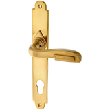 Wohnungstürbeschlag aus Messing - Jugendstil - elegantes Design | matt gold
