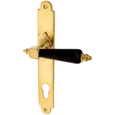 Alpenländische Drückergarnitur aus Messing - schlanke Form