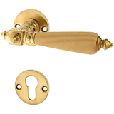 Bauhaus Stil Wohnungstürbeschlag aus Messing - konische Form - matt gold