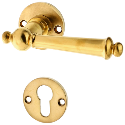 Alpenländischer Türbeschlag aus Messing - klassische Form - matt gold