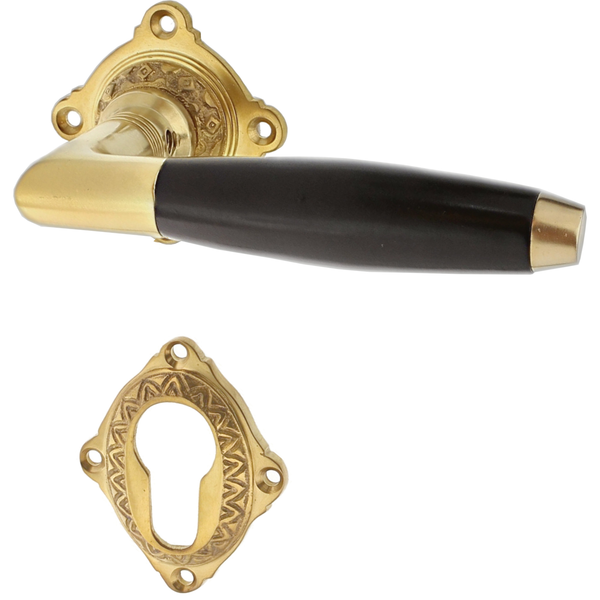 Wohnungstürgarnitur Zierker See in Messing, patiniert