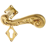 Türbeschlag matt gold aus Messing patiniert ergonomische Form
