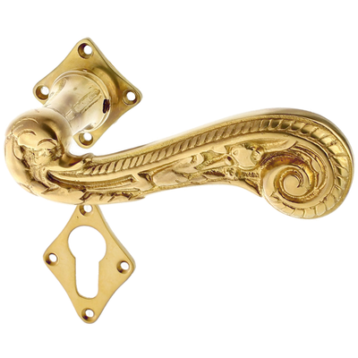 Türbeschlag matt gold aus Messing patiniert ergonomische Form