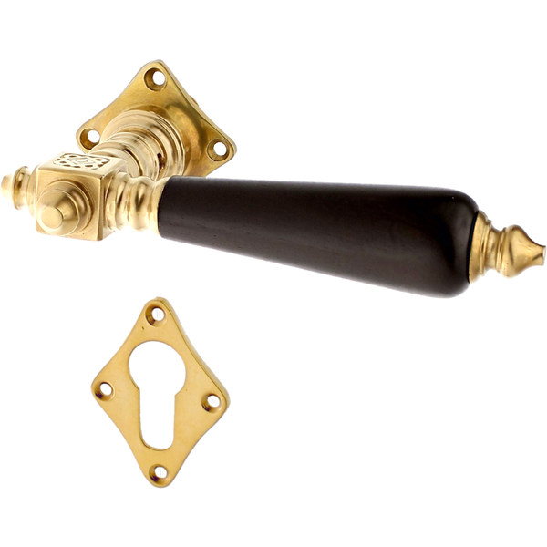 Jugendstil Wohnungstürbeschlag aus Messing - außergewöhnliche Form