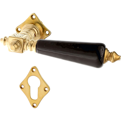 Jugendstil Wohnungstürbeschlag aus Messing - ergonomische Form