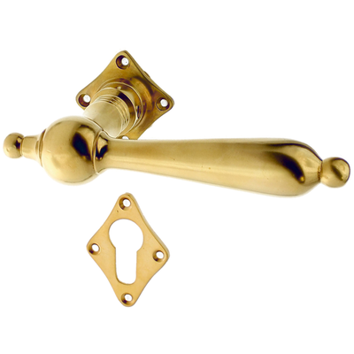 Türbeschlag aus Messing, Jugendstil - kugelförmiger Griffkopf | matt gold