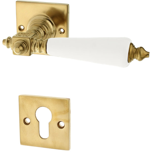 Türbeschlag matt gold aus Messing patiniert außergewöhnliche Form