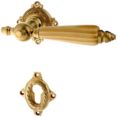 Messing Türbeschlag patiniert quadratische Form matt gold