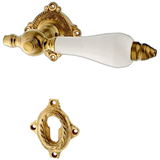 Türbeschlag aus Messing patiniert, matt gold, konische Form..