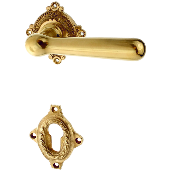 Wohnungstürgarnitur Fährinsel in Messing, patiniert