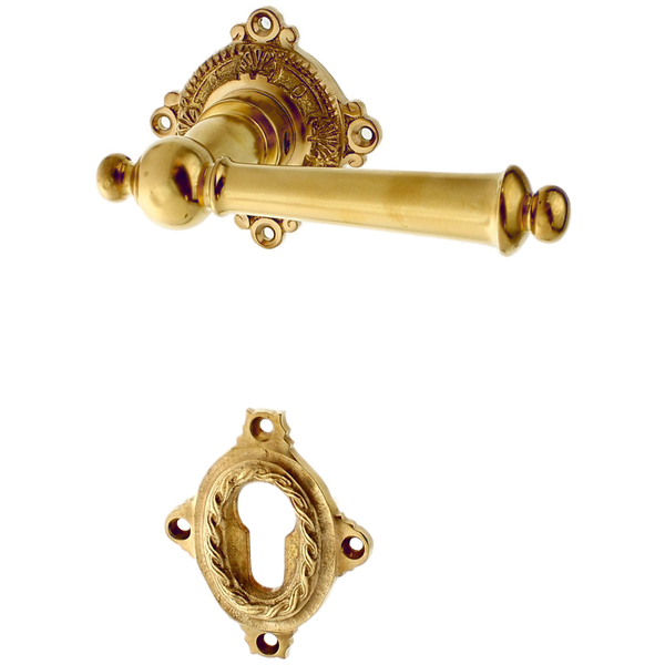 Türbeschlag aus Messing, Alpenländisch - elegantes Design | matt gold