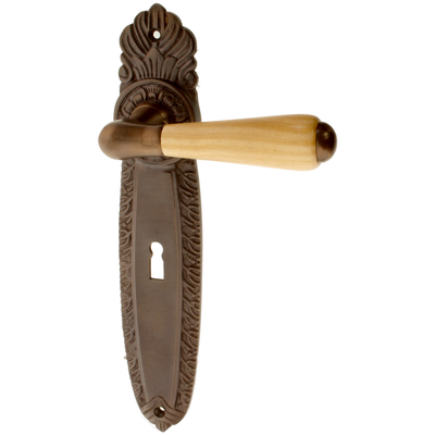 Zimmertürbeschlag aus Messing dunkel patiniert braun elegantes Design