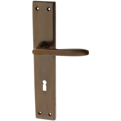 Türbeschlag aus Messing dunkel patiniert, braun, ergonomische Form