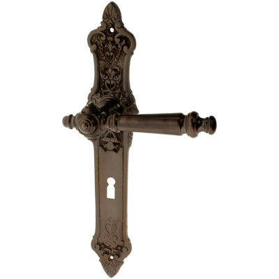 Türbeschlag aus Messing dunkel patiniert, braun, elegantes Design