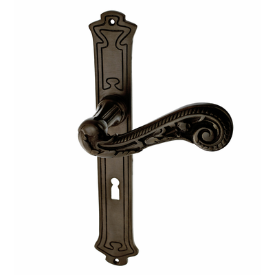 Zimmertürbeschlag aus Messing Jugendstil organische Form braun