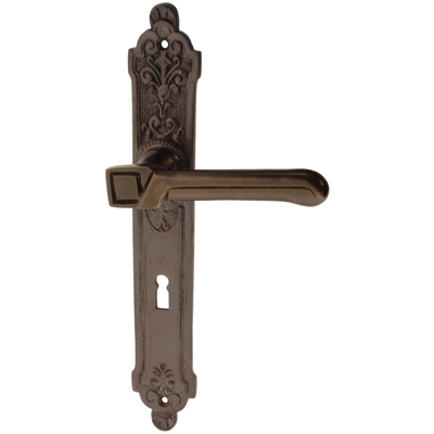 Zimmertürgarnitur Fontane in Messing, antik