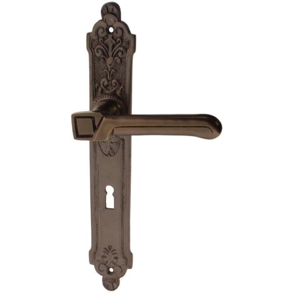 Zimmertürgarnitur Fontane in Messing, antik