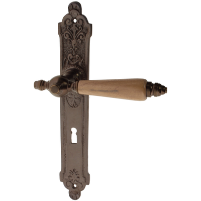 Zimmertürgarnitur Fulda in Messing, antik