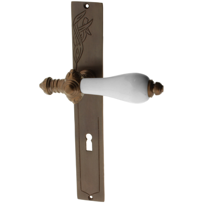 Zimmertürgarnitur Borchert in Messing, antik