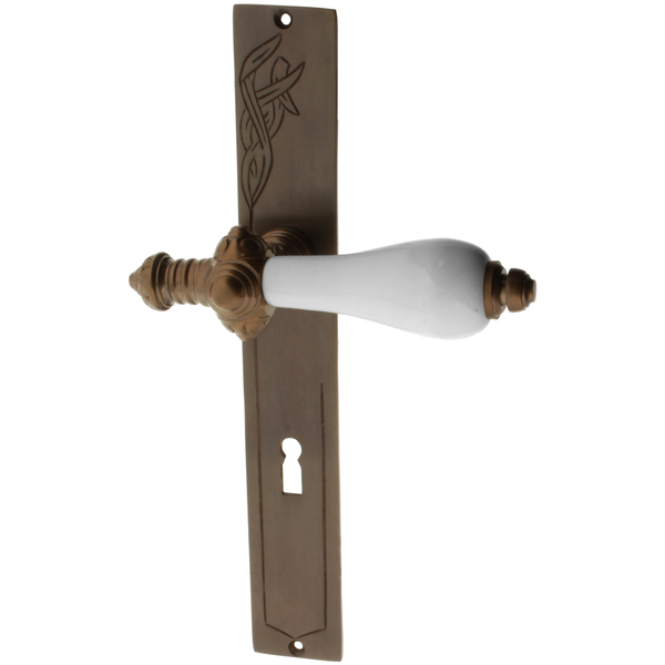 Zimmertürgarnitur Borchert in Messing, antik