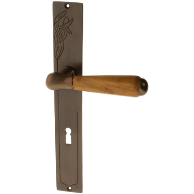 Türbeschlag braun aus Messing dunkel patiniert elegantes Design