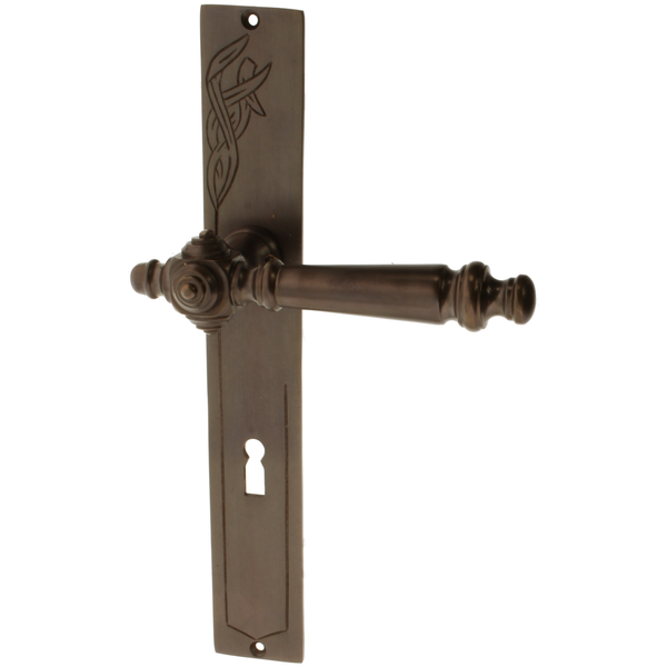 Jugendstil Zimmertürbeschlag aus Messing - typische Form