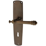 Türbeschlag aus Messing dunkel patiniert, braun, ergonomische Form