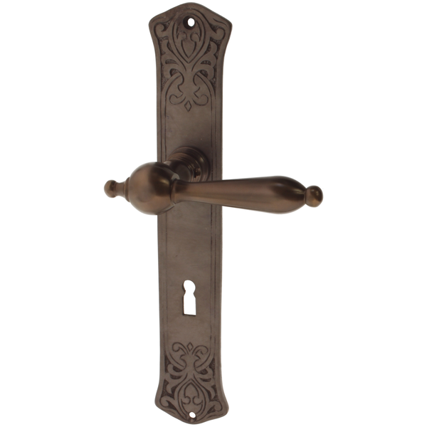 Messing Türbeschlag dunkel patiniert elegantes Design braun