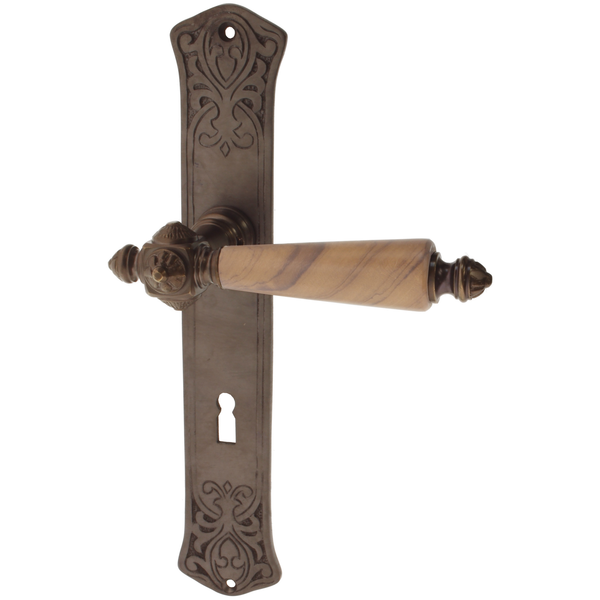 Türbeschlag Jugendstil aus Messing | klassische Form, braun