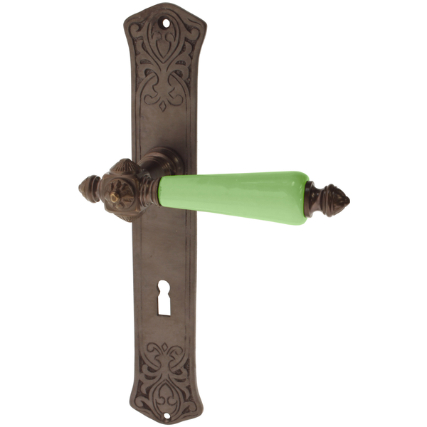 Türbeschlag aus Messing, Jugendstil - klassische Form | braun