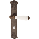 Zimmertürbeschlag aus Messing dunkel patiniert braun konische Form