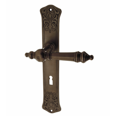 Türbeschlag Jugendstil aus Messing außergewöhnliche Form braun