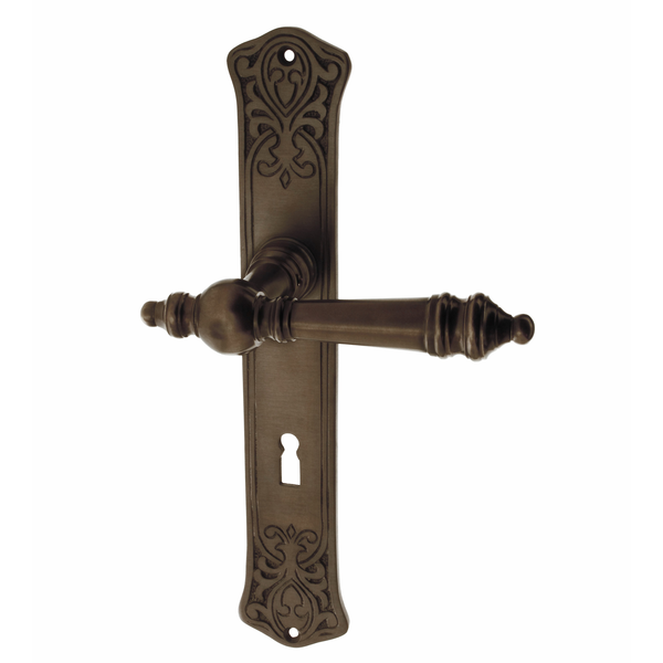 Türbeschlag Jugendstil aus Messing außergewöhnliche Form braun