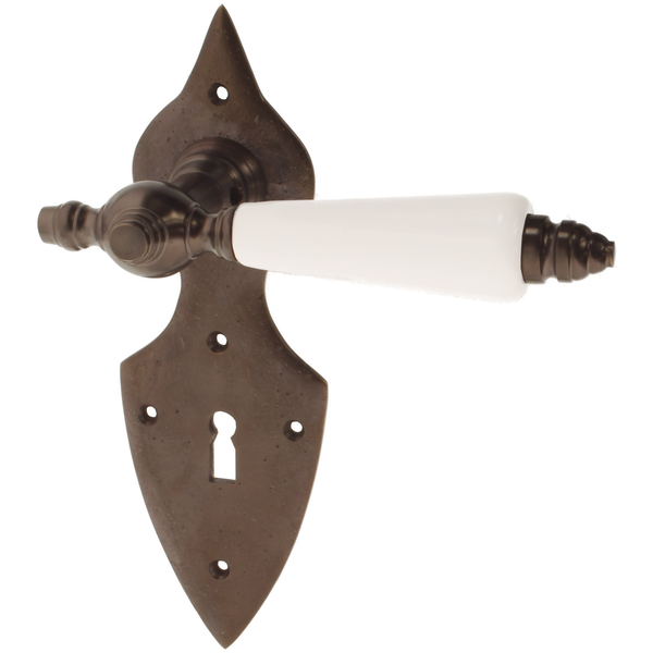 Zimmertürgarnitur Berkel in Messing, antik