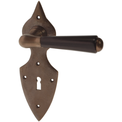 Zimmertürgarnitur Blide in Messing, antik