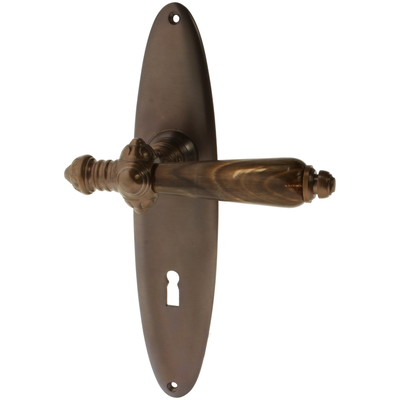 Zimmertürgarnitur Gilberte in Messing, antik